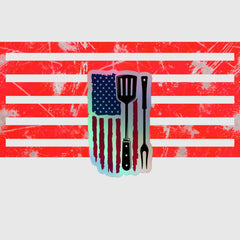 BBQ FLAG STICKERS