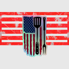 BBQ FLAG STICKERS